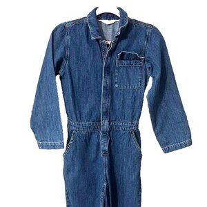 Mini Boden Denim Jumpsuit Youth 11-12 yo Blue 100% Cotton One Piece Snap Button